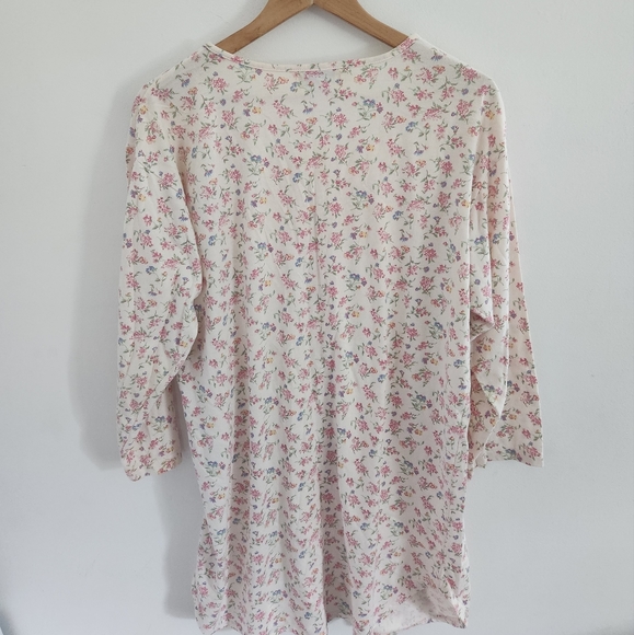 Vintage Laura Taylor Floral Night Shirt Pajamas Size Medium - Picture 5 of 5